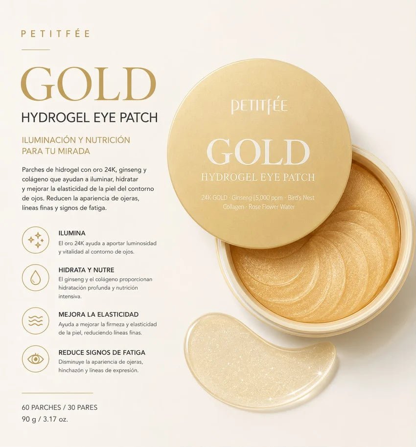 PETITFÉE Gold Hydrogel Eye Patch/ 60 pzas