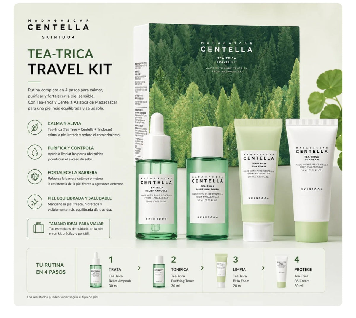 Madagascar Centella Tea-Trica Travel Kit de SKIN1004